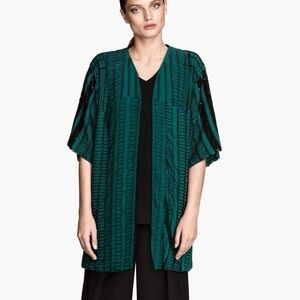 H&M Stylish Teal and Black Beaded Cardigan